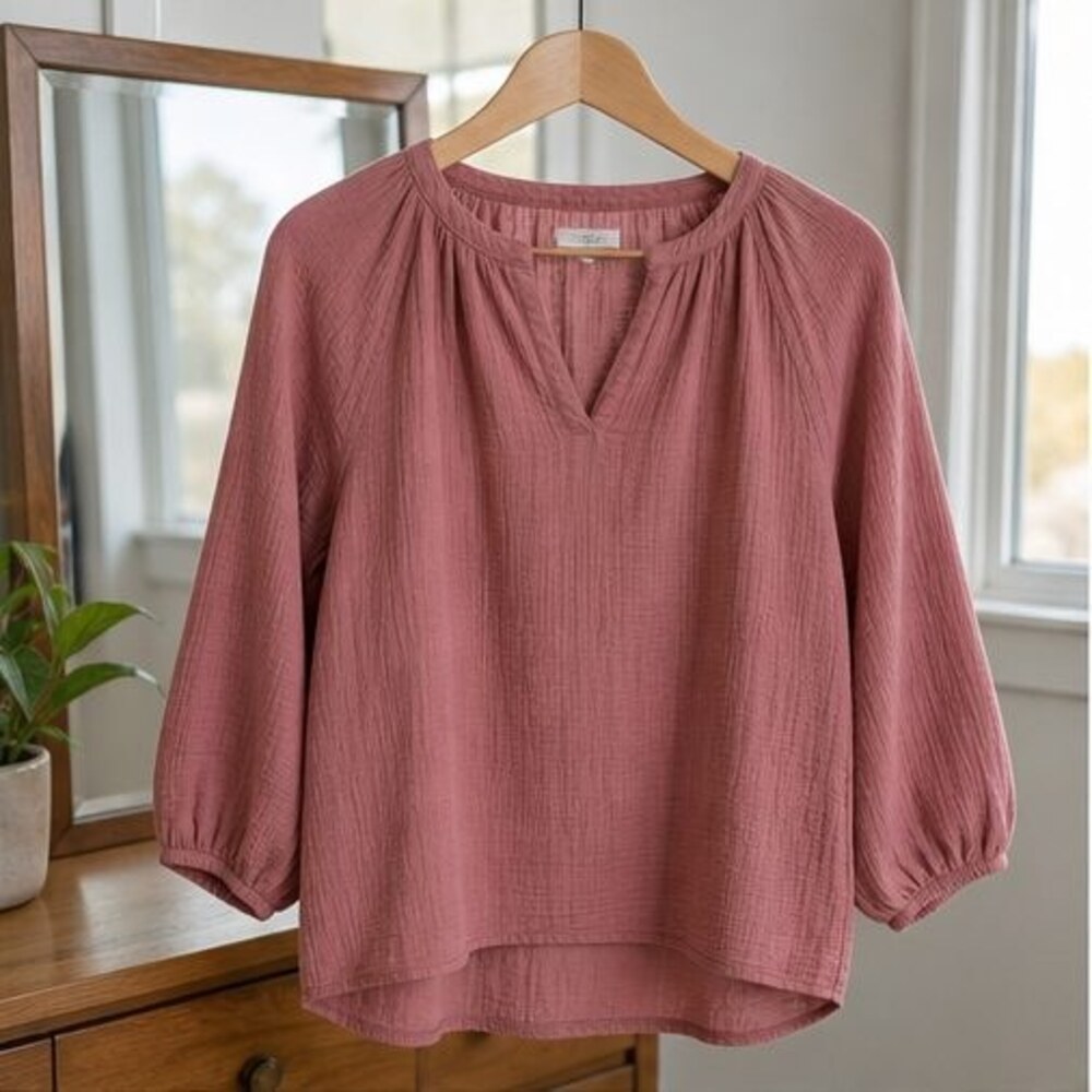 Rust Pleated Blouse